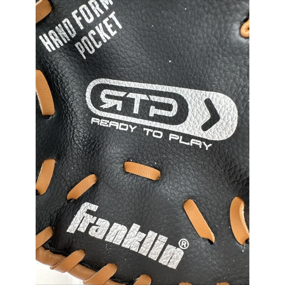 Baseball Glove Right Hand Throw Youth ‎ Franklin 9.5 Inch Black and Brown